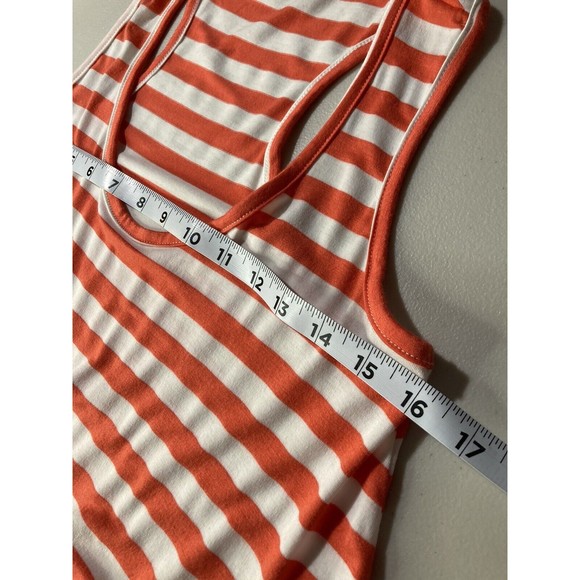 Ella Moss Orange & White Striped Swing Tank Top with Pockets Size Medium - Picture 8 of 10
